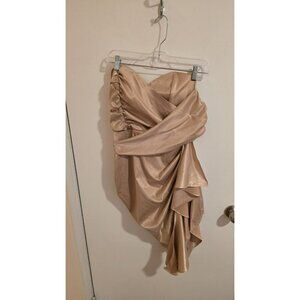 Blithe LA Mini Dress Champagne Size Medium Formal Wedding Satin Coquette NWT Y2K